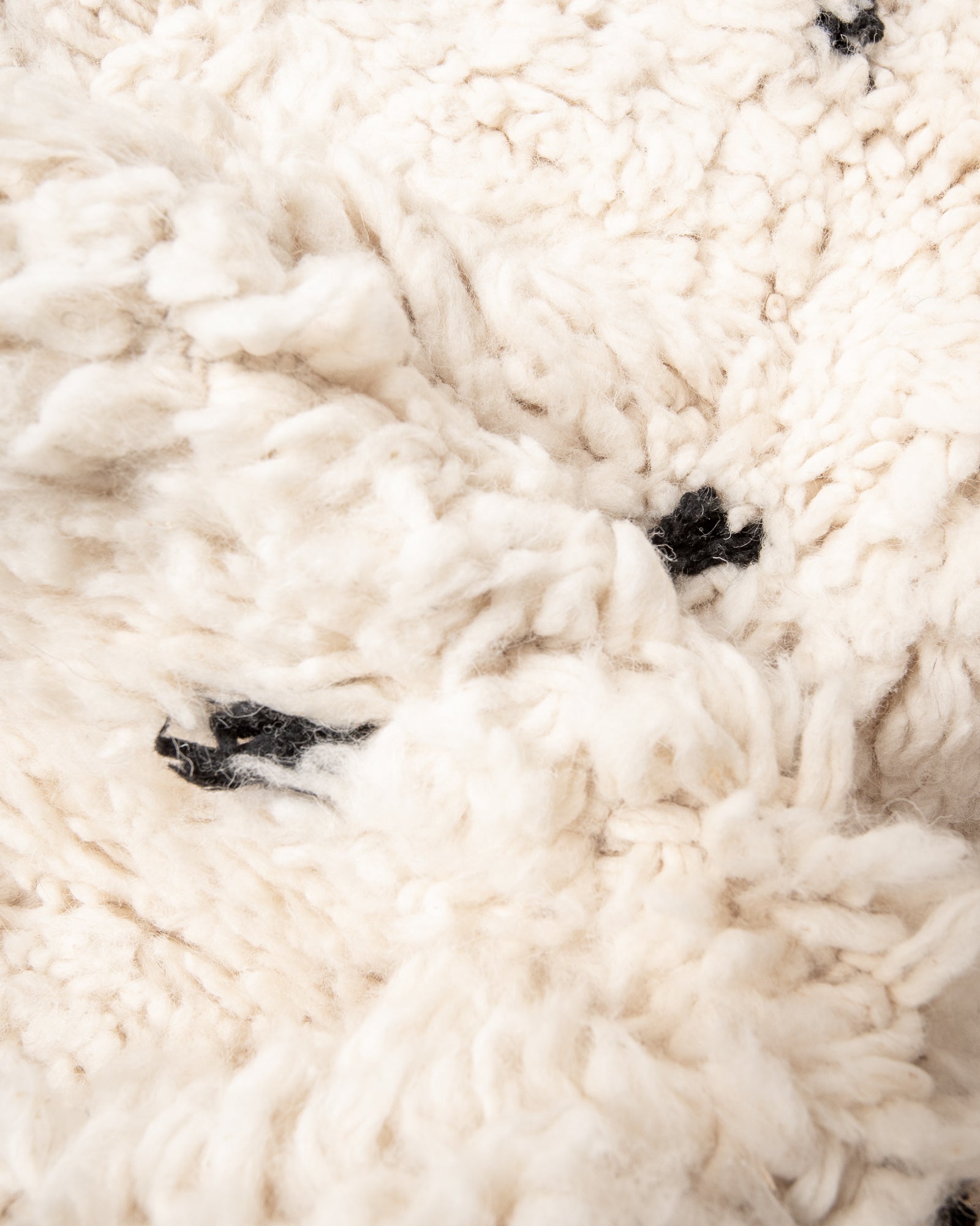 Modern, designer, handcrafted Berber rug from Morocco. Beniourain carpet with beautiful colours and patterns and fluffy wool texture.